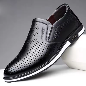 Zapatos de Cuero para Hombre, Suaves y Cómodos, Mocasines con Botones, de Alta Calidad, Transpirables, Ligeros, para Caminar, para Oficina - Product Image 3