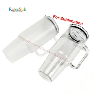 32 oz 32 oz BPA Free Wide Mouth 32 Ounce Clear Frosted Blanks Sublimação Glass Jar Water Bottle Tumbler Cup com alça e tampa