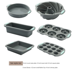 Ensemble de moules à gâteau en silicone gris de qualité supérieure, antiadhésifs, flexibles et résistants aux hautes températures, pour la cuisson professionnelle de pains et de gâteaux. - Product Image 6