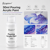 Ensemble de peinture acrylique pour coulage Giorgione 30ml, 27 couleurs, pour toile, verre, bois, pierre, peinture pour coulage DIY, artiste, enfants