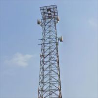 Torre de Telecomunicaciones Autoportante de Acero Angular de 4 Patas, Galvanizada por Inmersión en Caliente, para Montaje de Antenas de Microondas, 40m