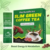 Té de Café Verde Herbal Slim con Ganoderma, 18 Sobres, Directo de Fábrica, OEM