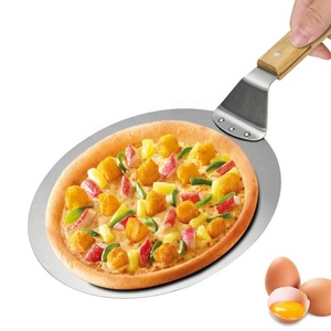 Spatule à pizza en acier inoxydable avec manche en bois, 10/12 pouces, outils pour la pâtisserie, outil de transfert pour pizza - Product Image 1