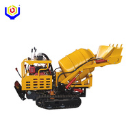 Bétonnière autochargeante 280L à chenilles haute performance pour travaux de construction, mini-bétonnière sur chenilles avec fonction benne