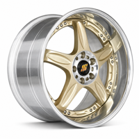 Jantes SRD 2 pièces JDM 16 17 18 pouces 5x120 5x112 5x114.3 Or Givré Jantes de Course à Profil Profond pour Ford Mustang S550 S650