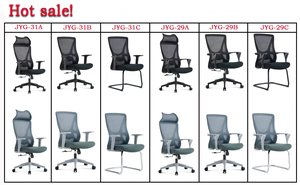 Chaise de bureau ergonomique pivotante en tissu et cuir pour poste de travail - Product Image 4