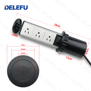 DELEFU Enchufe de oficina y cocina empotrado en mesa, encimera, gabinete, isla o escritorio con barra de alimentación invisible USB - Product Image 6