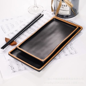 Japanese-style <b>melamine</b> rectangular <b>plate</b>, commercial flat <b>plate</b> for barbecue restaurants, creative Western-style shallow - Product Image 4