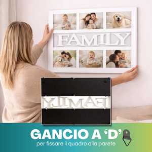 Cadre photo mural blanc avec inscription familiale pour 6 photos 10x15 cm, cadres en verre - Product Image 5