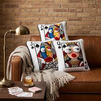 Coussin décoratif en peluche brodé pour la maison, coussin de canapé pour salon, coussin personnalisé avec logo, coussin décoratif Joker