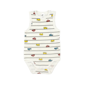 Ropa infantil de verano para niños y niñas, chaleco sin mangas para bebés, pelele triangular, traje para gatear, diseño estampado de talla grande para extranjeros - Product Image 6