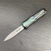 Couteau pliant de survie et de chasse pour le camping, avec manche en alliage de zinc et coquille d'ormeau exquise, en acier inoxydable 5CR13, OEM