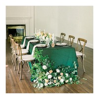 Nappe de table en velours de luxe pour banquet, couleur personnalisée, vert mousse marocain, velours froissé