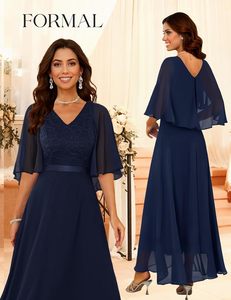 <span class=keywords><strong>Abito</strong></span> da sera lungo da <span class=keywords><strong>donna</strong></span> Dresstells con pizzo, maniche corte antistatiche, <span class=keywords><strong>elegante</strong></span> <span class=keywords><strong>per</strong></span> matrimoni - Product Image 2
