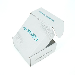 Boîte d'emballage d'expédition en carton ondulé blanc et vert de haute qualité, fabrication directe en gros, conception personnalisée, impression de logo - Product Image 2