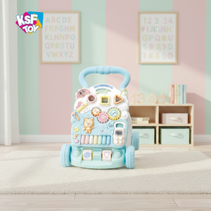 Jouet d'apprentissage multifonctionnel avec cadre en plastique, <span class=keywords><strong>chariot</strong></span> à pousser, trotteur pour bébé avec piano musical pour garçons - Product Image 6