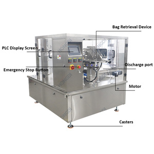 Machine d'emballage électrique 8 postes pour le remplissage et la scellage de sachets de granulés alimentaires, avec moteur, pour chips, bonbons, chocolat, haricots et produits chimiques - Product Image 3
