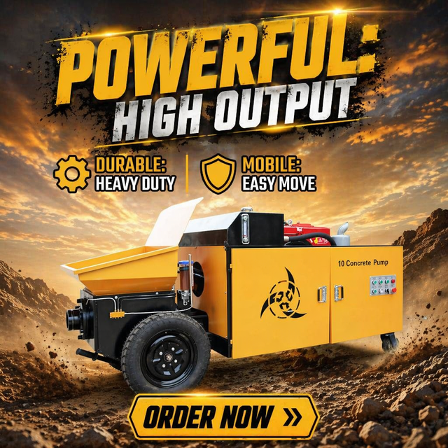 Mortar Spraying Machine Concrete Mixer Diesel Engine Mobile Portable Trailer Mounted Concrete Pump Motor High Efficiency