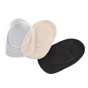 Gel <span class=keywords><strong>Silicone</strong></span> tacco coppe traspirante morbido cuscinetto adesivo metà inserto sollevamento del tallone per fascite plantare sport Comfort solette - Product Image 1