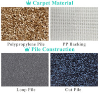 Moquette commerciale résistante en rouleau, durable, antidérapante, à boucles, pour hall d'hôtel et centre commercial à fort trafic