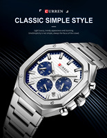 Montre pour homme CURREN 8459, très vendue, cadran blanc chronographe, style sportif classique, aiguilles luminescentes, montres à quartz