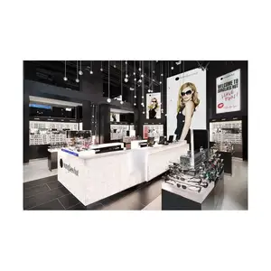 Loja óptica design exibição balcão parede prateleira eyewear exposição acrílico óculos display armário vitrine prateleira com bloqueio