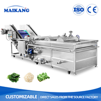 Ligne de production automatique MAIKANG pour la blanchiment, le refroidissement et le séchage à l'air des fruits, légumes, viandes et fruits de mer, en acier inoxydable 304 de qualité alimentaire