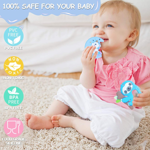 Ensemble en silicone bleu <span class=keywords><strong>pour</strong></span> bébé et <span class=keywords><strong>collier</strong></span> <span class=keywords><strong>de</strong></span> dentition en silicone <span class=keywords><strong>pour</strong></span> bébé <span class=keywords><strong>pour</strong></span> <span class=keywords><strong>soulager</strong></span> l'inconfort <span class=keywords><strong>de</strong></span> la dentition - Product Image 6
