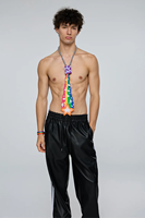 Cravate perlée artisanale pour femmes et hommes, avec perles Pony, motif étoile filante et arc-en-ciel, accessoire de festival Rave, cravate Kandi vibrante