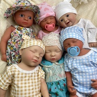 Poupée Reborn réaliste en silicone pleine grandeur (18-20 pouces), faite à la main, collectionnable, avec bouche ouverte, pour cadeau de Noël