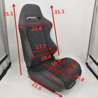 Sièges de course sportifs en cuir réglables et tendance JIABEIR 1035, taille universelle