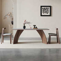 Table à manger en pierre moderne et minimaliste personnalisable, 6 places, pour la maison et les bars, montage facile, petits espaces