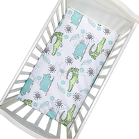 Ensemble de literie pour bébé nouveau-né imprimé extra doux Oeko-Tex Standard Drap-housse pour berceau en mousseline de coton avec élastique