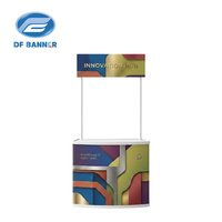 Comptoir d'exposition portable pliable en aluminium et plastique robuste avec toile en PVC rigide