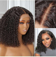 Perruques en cheveux humains vierges vietnamiens bruts, ondulés Water Wave, avec dentelle frontale HD 13x4, coupe Pixie, perruque courte Bob pour femmes noires