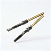 Brosse de nettoyage industrielle en fil d'acier inoxydable avec manche en laiton, personnalisable DIY et OEM, directement de l'usine