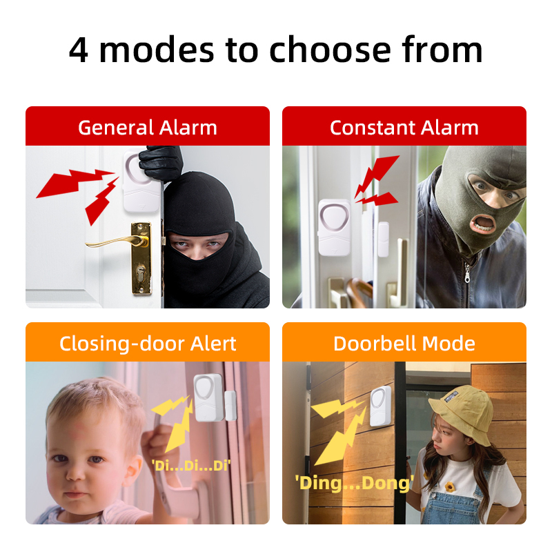 Powerfully Loud 110dB Siren 4 Modes Magnetic Sensor Wireless Door and Window Alarm for Home Security in Store and Hotel · image 3