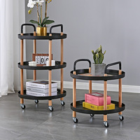 Table basse mobile moderne à trois niveaux pour chambre à coucher, table de chevet, salon, étagère de rangement au sol