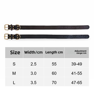 진짜 가죽 강아지 목줄 최상급 소가죽 풀그레인 질식방지 수제 버클 잠금 ZBKJ Dhs-024 사계절용 - Product Image 4
