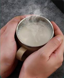 Double Layer Anti-scalding Stainless Steel Cups Plastic Handle <b>Coffee</b> Milk Mug Tea Drinks Water Cup for Home Office Tumbler - Product Image 3