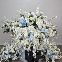 Boule de fleurs artificielle réaliste en soie bleu clair, faite à la main, de haute qualité, respectueuse de l'environnement, pour centre de table