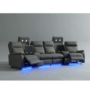 Sillones Reclinables Eléctricos de Microfibra <span class=keywords><strong>Manwah</strong></span> para Cine en Casa con Portavasos y Almacenamiento, Muebles Ligeros para Cine en Casa - Product Image 6