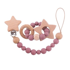 Bracelet de dentition en <span class=keywords><strong>Silicone</strong></span> pour bébé, accessoire sensoriel pour les tout petits, clip de sucette, pour poussée des dents, nouveau-né, - Product Image 1