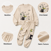 Conjunto Deportivo Personalizado, Sudadera con Cuello Redondo y Pantalones Jogger con Estampado Gráfico en Capas, Ropa Casual Urbana para Hombre