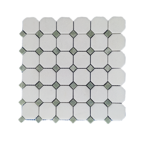 Mosaico de Parqué de Mármol Verde de Lujo Moderno, Baldosa de 10 mm de Espesor, Acabado Pulido, Diseño de Medallón para Bordes, Diseño Gráfico para Exteriores - Product Image 1