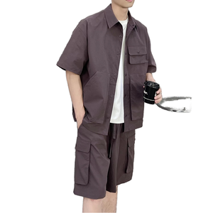 Completo Estivo da Uomo 2025: Pantaloncini Casual Funzionali e Camicia a Maniche Corte in Tessuto Traspirante ad Asciugatura Rapida (100%) - Product Image 2