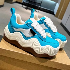 Zapatillas de skate de lona con suela gruesa y bloques de color, zapatillas con cordones, calzado informal urbano, zapatillas de viaje y zapatillas para caminar a diario. - Product Image 6