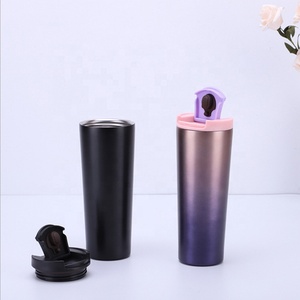 Vente en gros Tasses à double paroi Tasses à <span class=keywords><strong>café</strong></span> en acier inoxydable scellées isolées sous vide <span class=keywords><strong>Thermo</strong></span> Tumbler Tasse à vin personnalisée avec couvercle 480ML - Product Image 2