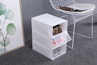 Offre Spéciale Empilable En Plastique Transparent Pliable Cas Sneaker Pliant Titulaire Conteneurs Transparent Organisateur Cas Boîtes De Rangement De Chaussures
