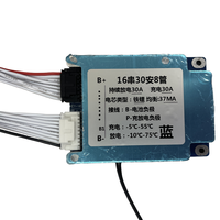 Carte de protection de batterie Li-ion 16S 52V Lifepo4 BMS 17S 60V 20A 30A PCBA avec capteur de température et équilibrage pour véhicules électriques